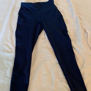 Navy blue side pocket leggings